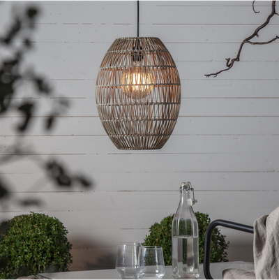 Linde utendørs lampeskjerm 30 cm IP44 - Grå/beige-Utebelysning Hagebelysning-Star Trading-092-07-Lightup.no