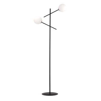 Linear gulvlampe - Svart/Opal glass-Gulvlamper-Emibig-1169/LP2-Lightup.no