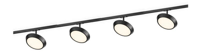 Link Diskie 1,8 meter skinne med 4 spotter 4 x 8W 3000K dimbar - Svart-Link spotskinne-Nordlux-2110589903+2110609903-Lightup.no