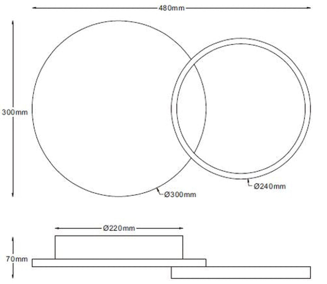 Loomis tak/vegglampe 20+12W 2700 Kelvin dimbar - Svart-Taklamper-NorDesign-Svart-379508205-Lightup.no