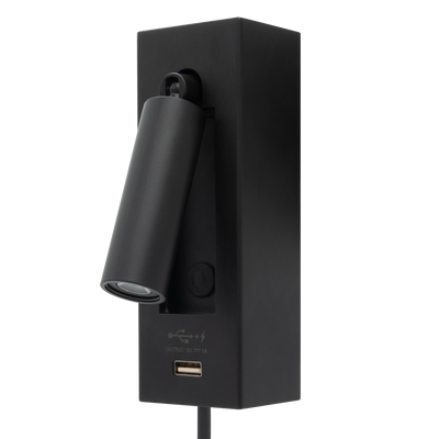 Lorenzo USB vegglampe - Svart-Vegglamper-Norlux-11801-2-2-Lightup.no