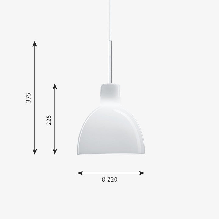 Louis Poulsen Toldbod Glass Pendel Ø22-Takpendler-Louis Poulsen-Hvit-LP__5741094163-Lightup.no