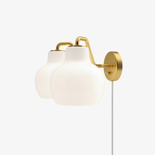 Louis Poulsen VL Ring Crown dobbel Vegglampe-Vegglamper-Louis Poulsen-Messing / Opal-LP__5743145463-Lightup.no