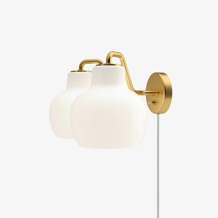 Louis Poulsen VL Ring Crown dobbel Vegglampe-Vegglamper-Louis Poulsen-Messing / Opal-LP__5743145463-Lightup.no