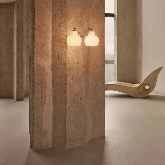 Louis Poulsen VL Ring Crown dobbel Vegglampe-Vegglamper-Louis Poulsen-Messing / Opal-LP__5743145463-Lightup.no