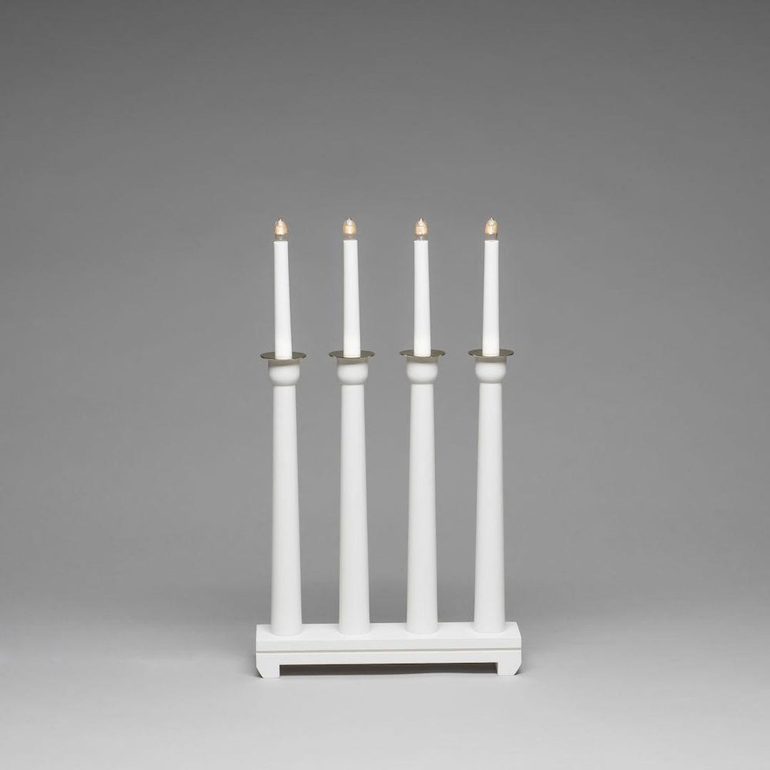 Lysestake 4 lys - Hvit med gulldetaljer-Julebelysning adventsstake-Konstsmide-3975-210-Lightup.no