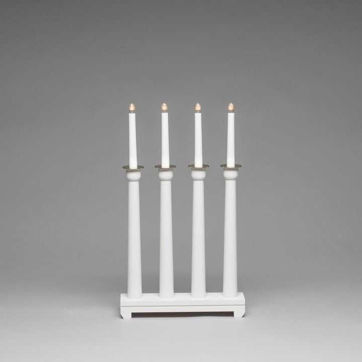 Lysestake 4 lys - Hvit med gulldetaljer-Julebelysning adventsstake-Konstsmide-3975-210-Lightup.no