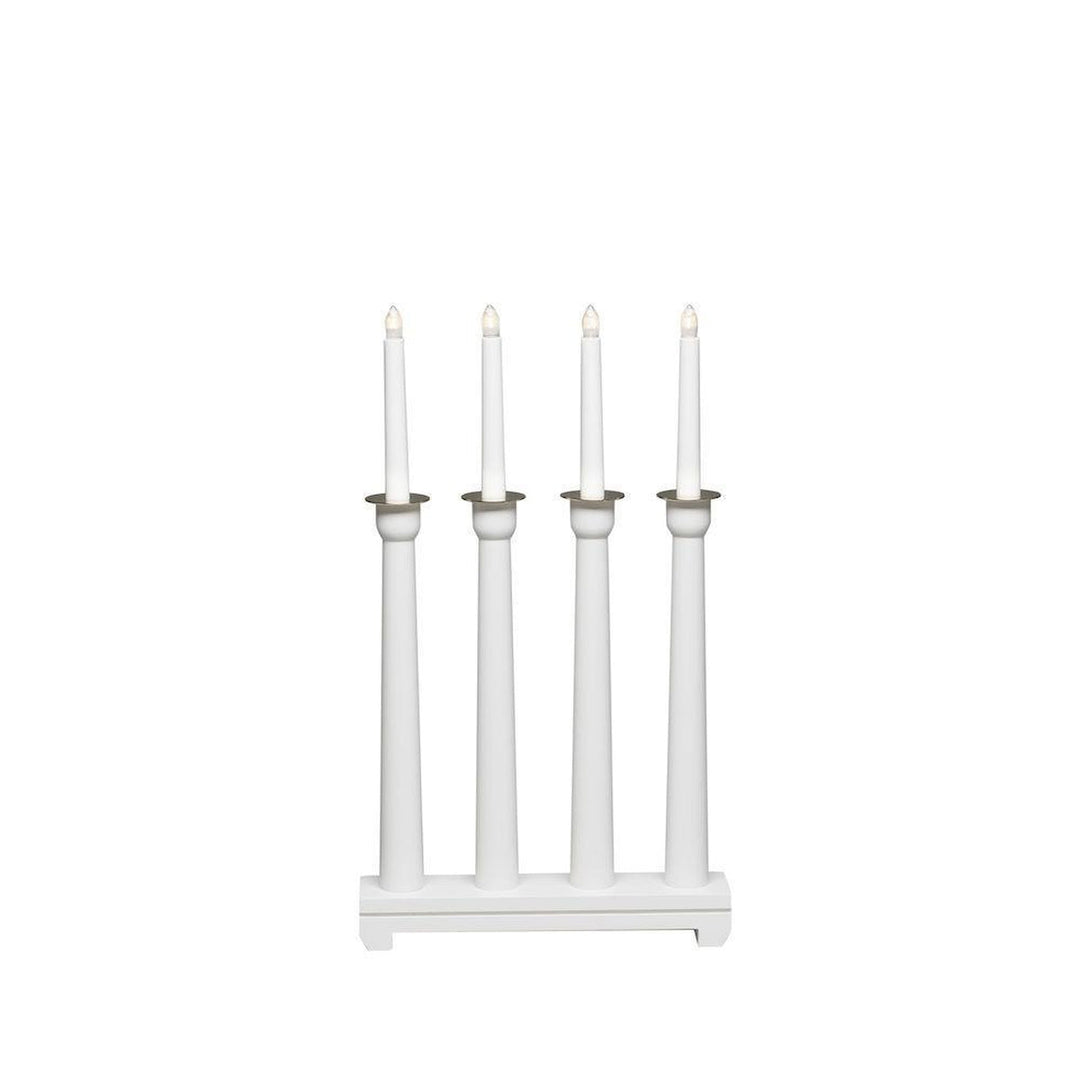 Lysestake 4 lys - Hvit med gulldetaljer-Julebelysning adventsstake-Konstsmide-3975-210-Lightup.no