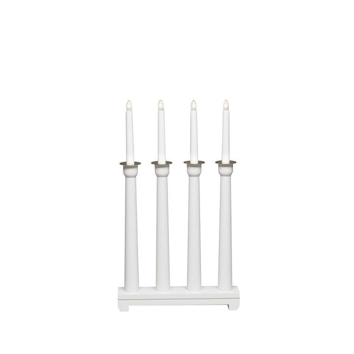 Lysestake 4 lys - Hvit med gulldetaljer-Julebelysning adventsstake-Konstsmide-3975-210-Lightup.no