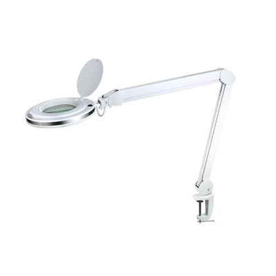 Magni bordlampe med klips og forstørrelsesglass 8W LED - Hvit-Bordlamper-Halo Designs-5705639733422-Lightup.no