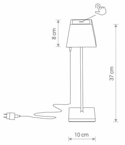Mahe bordlampe oppladbar 2,2W IP54 - Svart-Utebelysning Hagebelysning-Nowodvorski-N-8398-Lightup.no