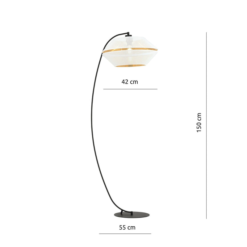 Malia gulvlampe 150 cm - Hvit/Gullfarget-Gulvlamper-Emibig-1184/LP-Lightup.no