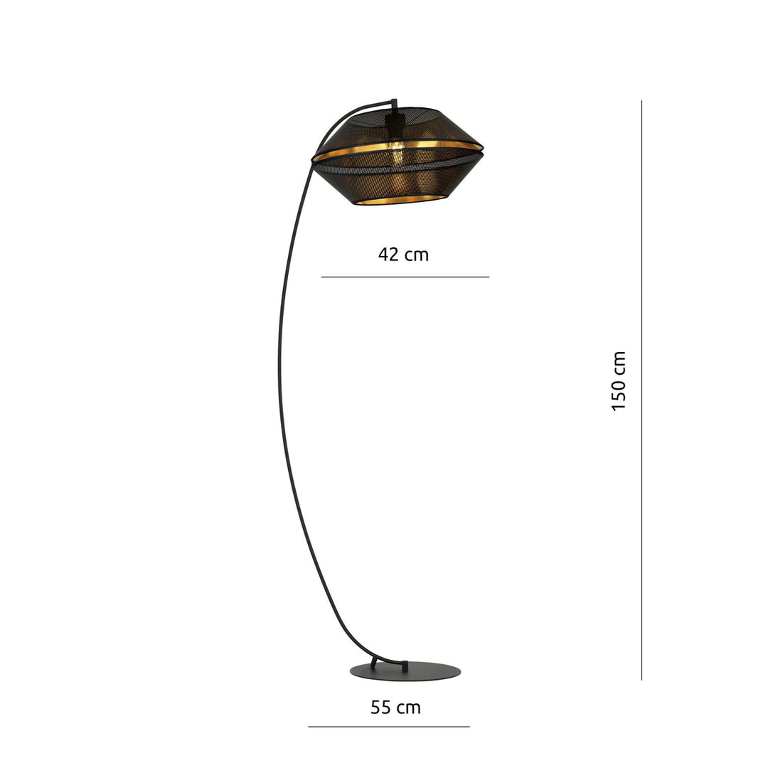 Malia gulvlampe 150 cm - Svart/Gullfarget-Gulvlamper-Emibig-1185/LP-Lightup.no