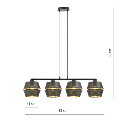 Malia takpendel 4-lys - Svart/Gullfarget-Takpendler-Emibig-1185/4-Lightup.no