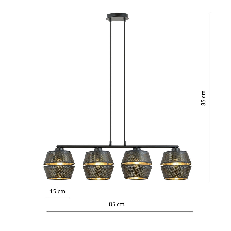 Malia takpendel 4-lys - Svart/Gullfarget-Takpendler-Emibig-1185/4-Lightup.no