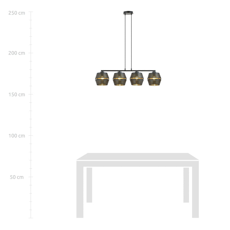 Malia takpendel 4-lys - Svart/Gullfarget-Takpendler-Emibig-1185/4-Lightup.no