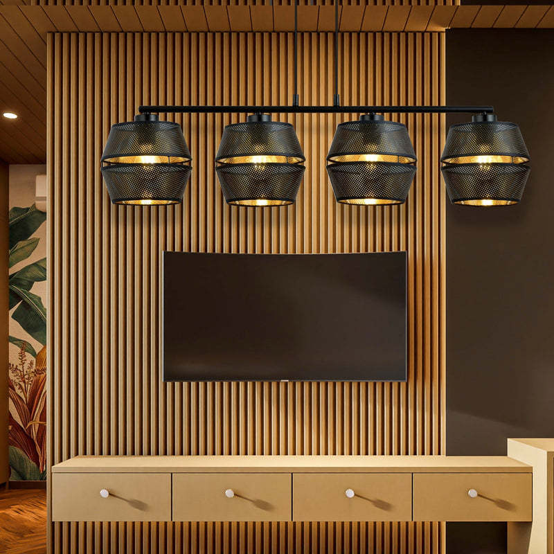 Malia takpendel 4-lys - Svart/Gullfarget-Takpendler-Emibig-1185/4-Lightup.no
