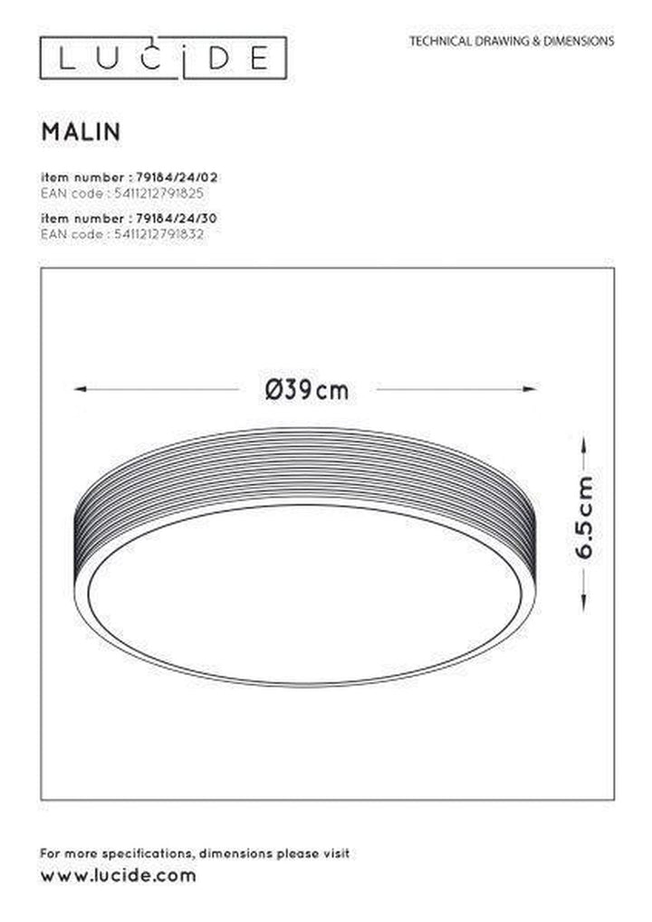 Malin taklampe 39 cm 24W 2700 kelvin 3-step dim - Gull farget-Taklamper-Lucide-Gull-LC79184/24/02-Lightup.no