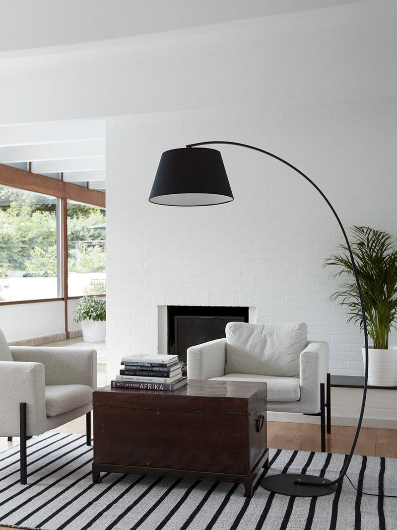 Manhattan gulvlampe m/skjerm - Svart/Kobber-Gulvlamper-Nielsen Light-NL-305058+881057-Lightup.no