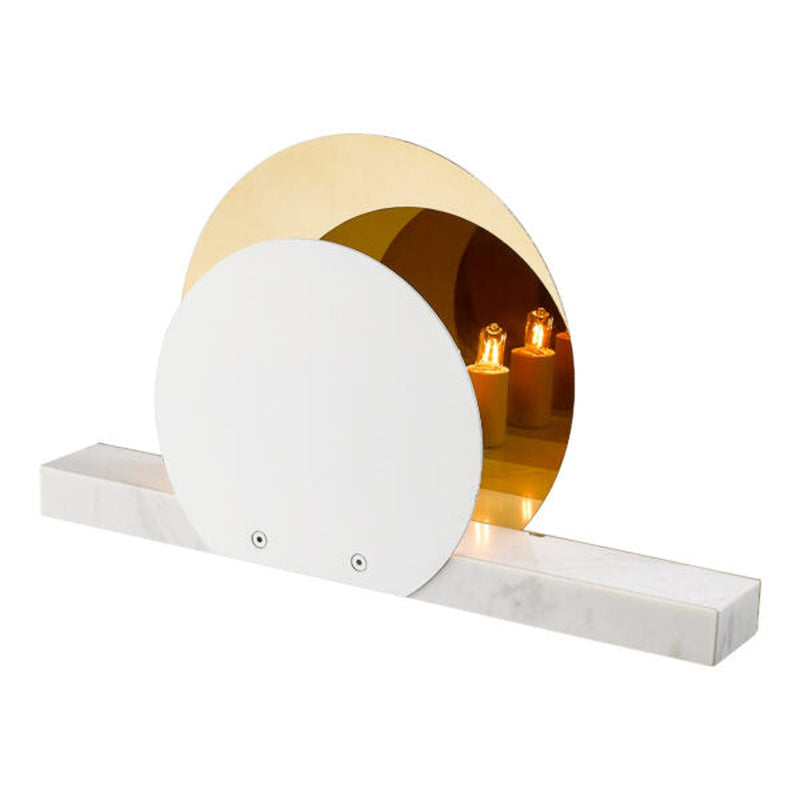 Marble Eclipse bordlampe - Hvit/Antikk messing-Bordlamper-Halo Designs-5705639740499-Lightup.no