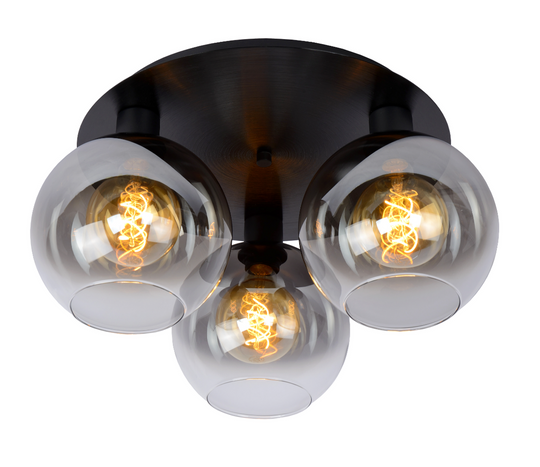 Marius taklampe 3-Taklamper-Lucide-Svart / Røyk-LC74114/03/30-Lightup.no