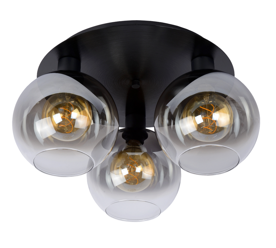 Marius taklampe 3-Taklamper-Lucide-Svart / Røyk-LC74114/03/30-Lightup.no