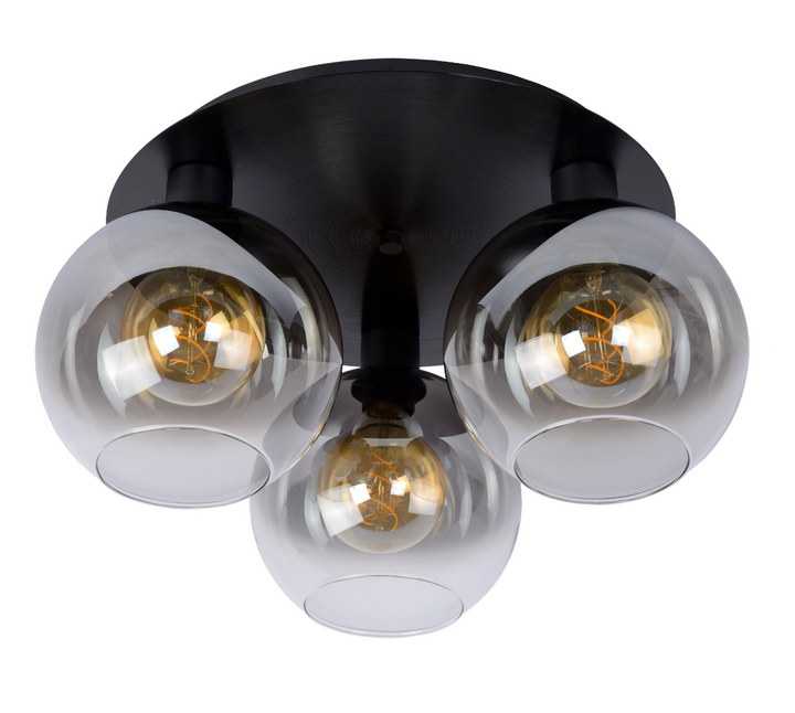 Marius taklampe 3-Taklamper-Lucide-Svart / Røyk-LC74114/03/30-Lightup.no