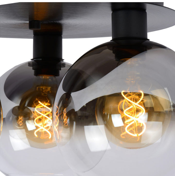 Marius taklampe 3-Taklamper-Lucide-Svart / Røyk-LC74114/03/30-Lightup.no