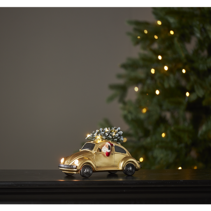 Marryville Boble med julenisse - Batteri - Gullfarget-Julebelysning dekor og pynt-Star Trading-992-41-Lightup.no