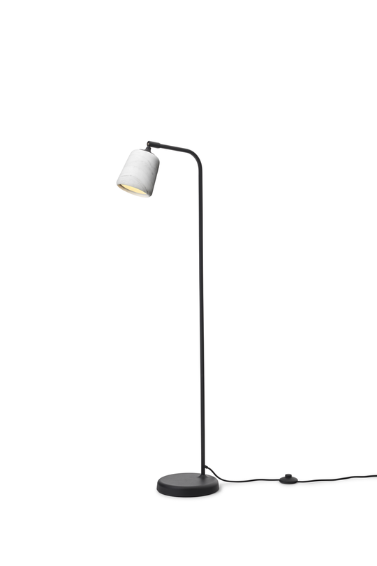 Material Gulvlampe - Hvit Marmor-Gulvlamper-New Works-Hvit-Nes__21419-Lightup.no