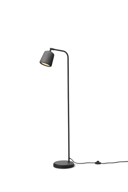 Material Gulvlampe - Mørk Grå Betong-Gulvlamper-New Works-Grå-Nes__21417-Lightup.no