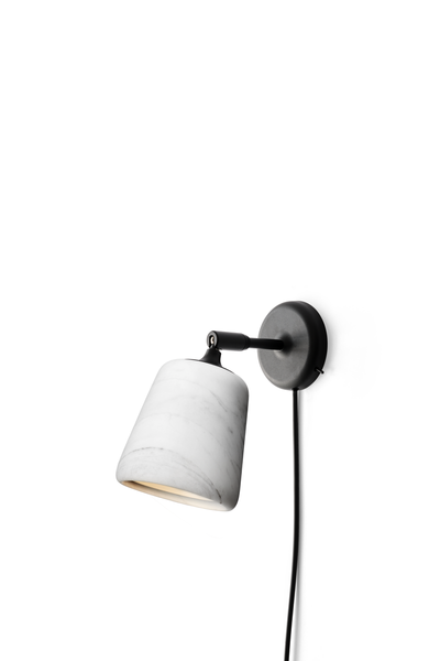Material Vegglampe - Hvit Marmor-Vegglamper-New Works-Nes__20159-Lightup.no