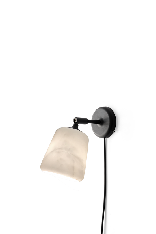 Material Vegglampe - Hvit Transparent Marmor-Vegglamper-New Works-Hvit-Nes__20163-Lightup.no