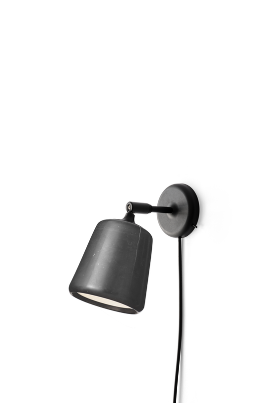 Material Vegglampe - Sort Marmor-Vegglamper-New Works-Svart-Nes__20158-Lightup.no