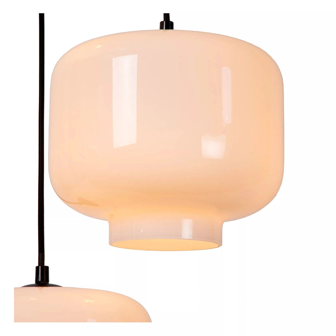 Medine rondell takpendel 3-lys - Svart/Opal hvit-Takpendler-Lucide-LC46413/13/61-Lightup.no