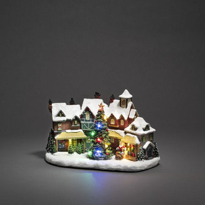 Mekanisk Juleby med 13 fargede LED bevegelse og musikk-Julebelysning dekor og pynt-Konstsmide-4233-000-Lightup.no
