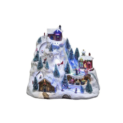 Mekanisk juleby dekorasjon fjell med 8 sanger-Julebelysning dekor og pynt-Konstsmide-3403-000-Lightup.no
