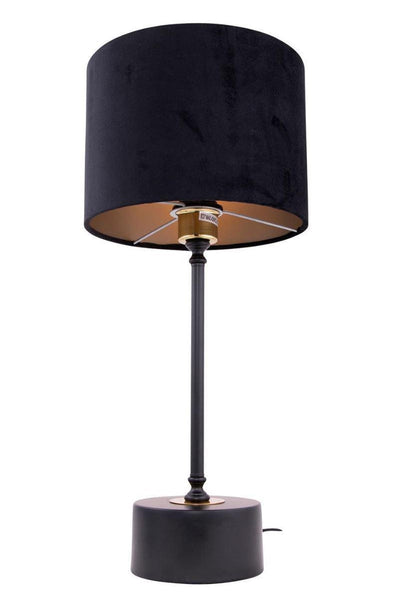 Merida bordlampe 54 cm med velour lampeskjerm - Svart/Messing-Bordlamper-Scanlight-169007-Lightup.no
