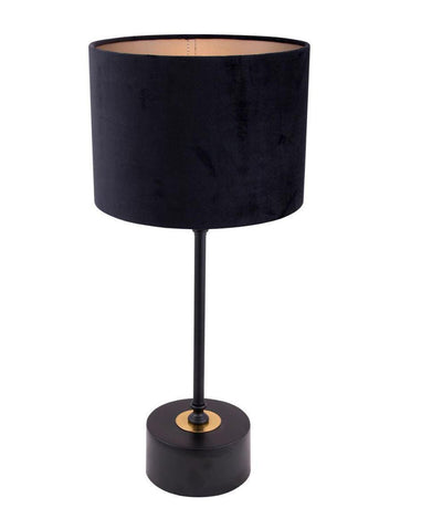 Merida bordlampe 54 cm med velour lampeskjerm - Svart/Messing-Bordlamper-Scanlight-169007-Lightup.no