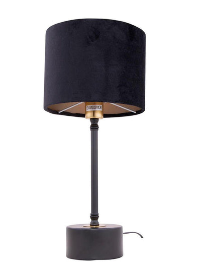 Merida bordlampe med velour lampeskjerm - Svart/Messing-Bordlamper-Scanlight-169002-Lightup.no
