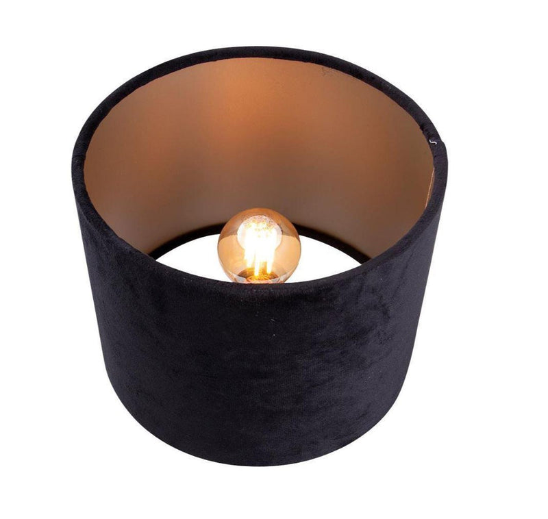 Merida vegglampe med velour lampeskjerm - Svart/Messing-Vegglamper-Scanlight-169010-Lightup.no