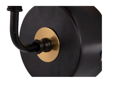 Merida vegglampe med velour lampeskjerm - Svart/Messing-Vegglamper-Scanlight-169010-Lightup.no