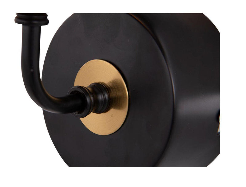 Merida vegglampe med velour lampeskjerm - Svart/Messing-Vegglamper-Scanlight-169010-Lightup.no