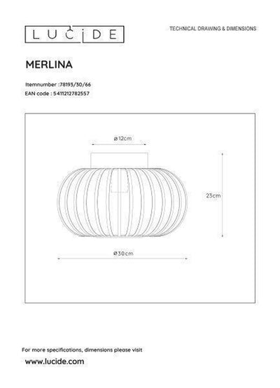 Merlina taklampe 30 cm - Rosa-Taklamper-Lucide-LC78193/30/66-Lightup.no