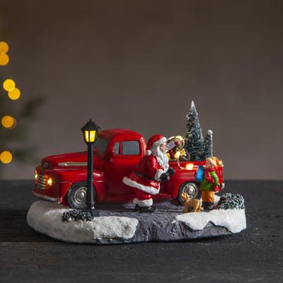 Merryville dekorasjon nisse med lastebil-Julebelysning dekor og pynt-Star Trading-992-34-Lightup.no