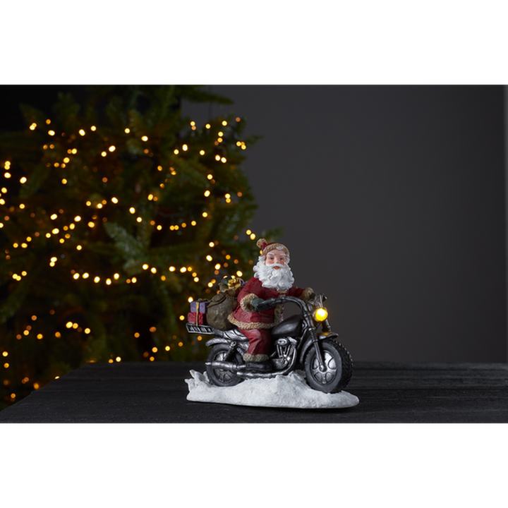 Merryville dekorasjon nisse på motorsykkel-Julebelysning dekor og pynt-Star Trading-992-28-Lightup.no