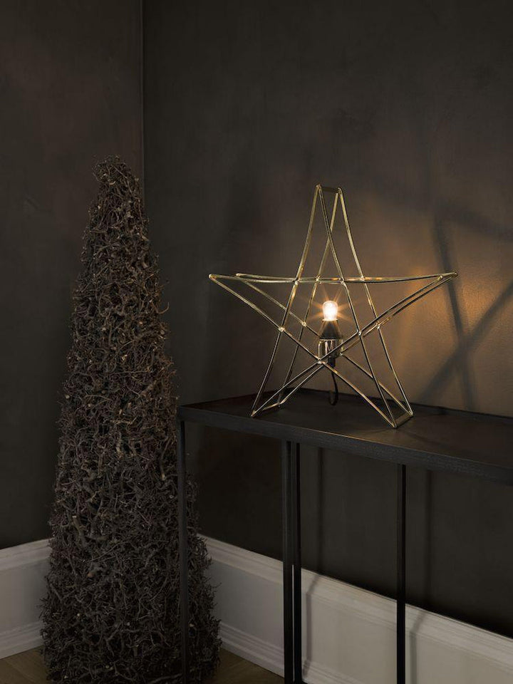Metallstjerne stående - Messing-Julebelysning adventstjerne-Konstsmide-3552-800-Lightup.no