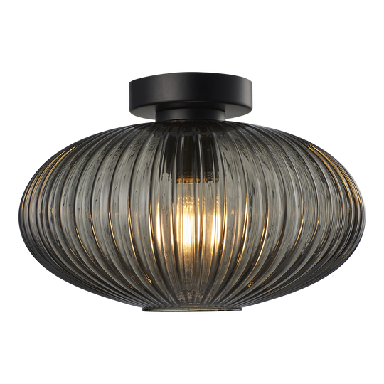 Mika taklampe 30 cm - Svart/Røykfarget-Taklamper-Ms - belysning-Svart / Røyk-9400000070-Lightup.no
