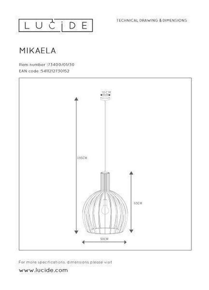 Mikaela takpendel 50 cm - Svart-Takpendler-Lucide-LC73400/01/30-Lightup.no