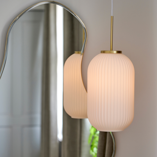Milford 20 takpendel - Opal/Messingfarget-Takpendler-Nordlux-Messing / Opal-2213203001-Lightup.no